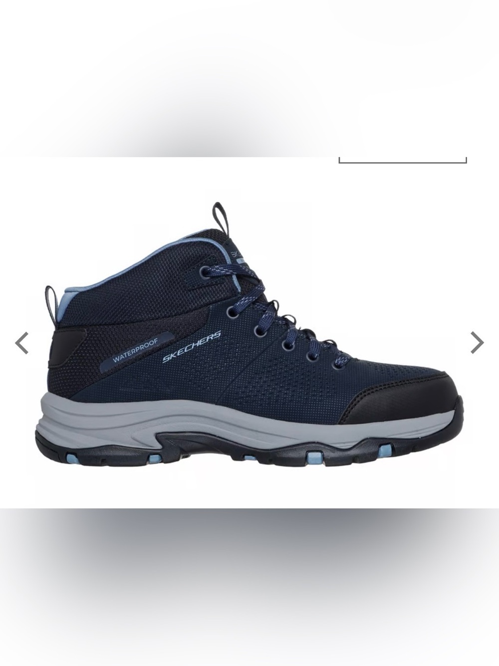 Skechers Women’s Waterproof Relax Fit Trego Trail Destination Navy Mesh Size 9